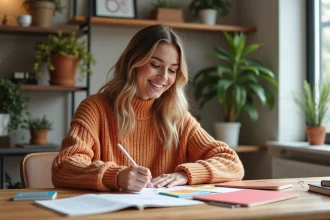 Femme créative esquissant des échantillons de couleurs Pantone